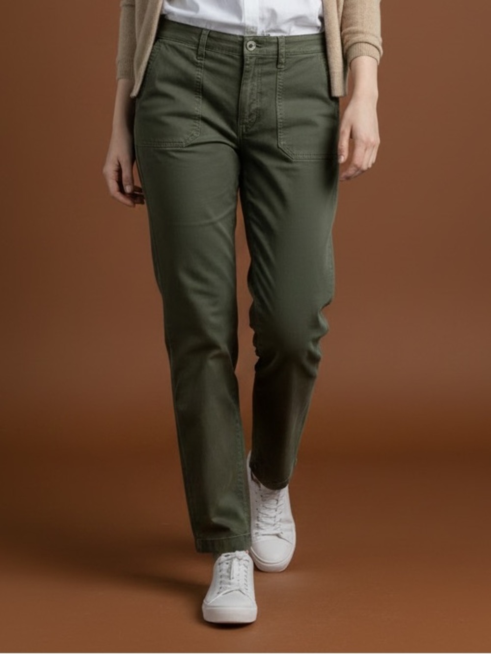 J. Crew Straight-Leg Pants in Olive